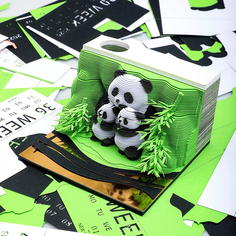 Cute Panda 3D Calendar
